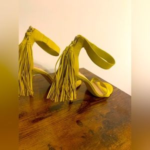 Aldo Yellow Suede Sandals